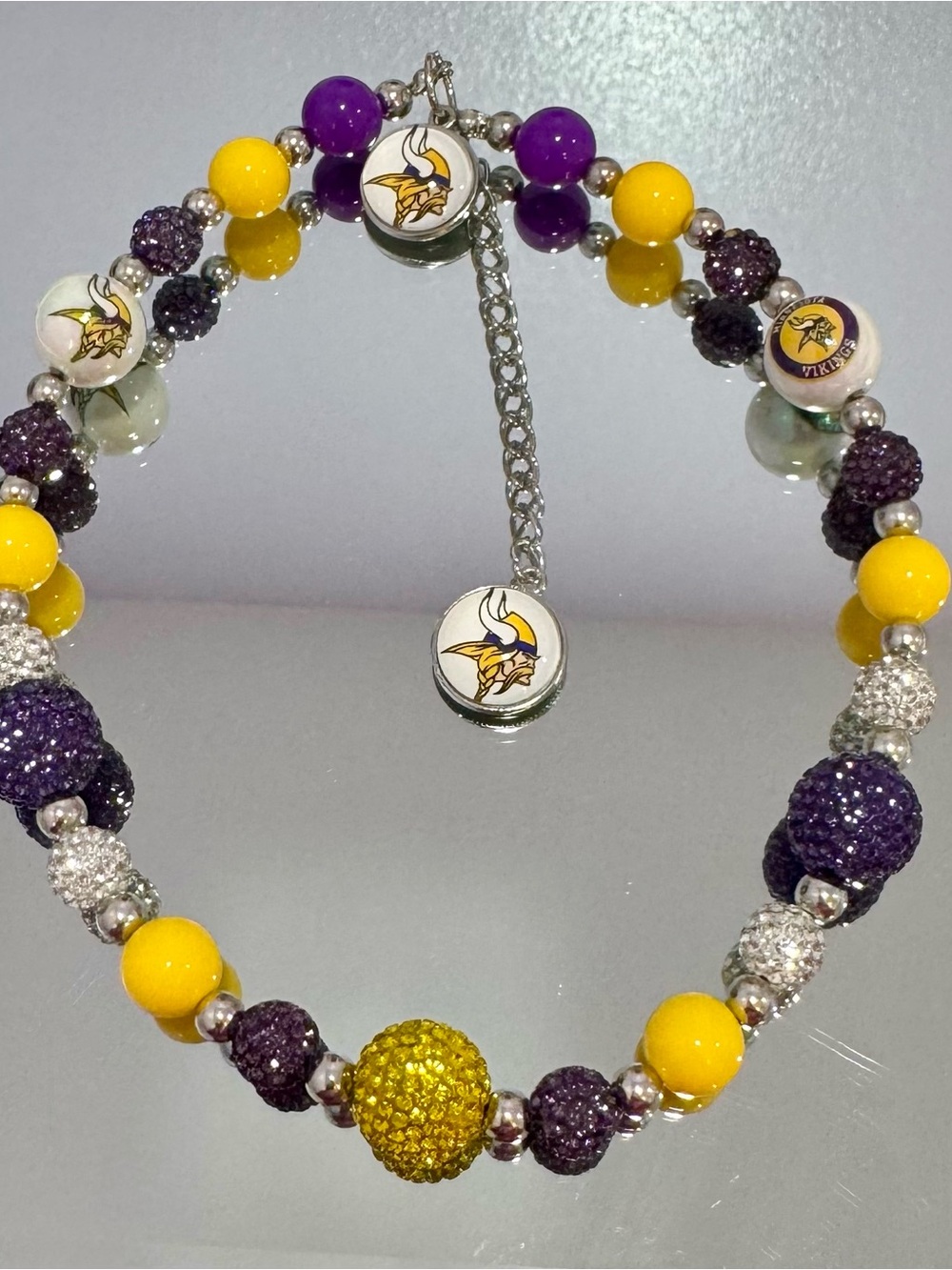 New Purple and Yellow Beaded Phone Chain